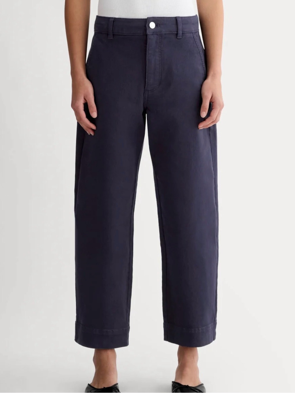 Everlane Wide-Leg Cropped Pants In Navy